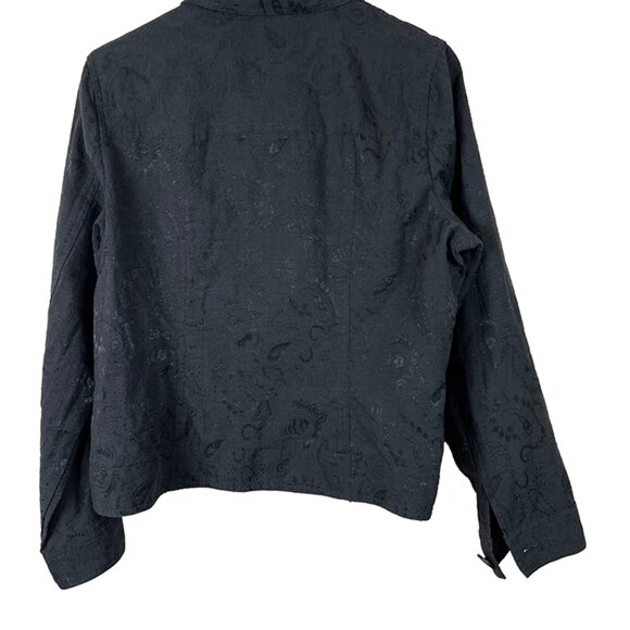 Black jacquard jean jacket woman XL (US 18) - Picture 2 of 5